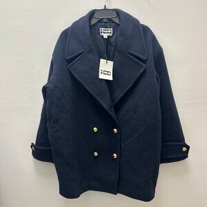 K-173 KBB By Kahlana Women's Small Navy Peacoat Double-Breasted Gold Button